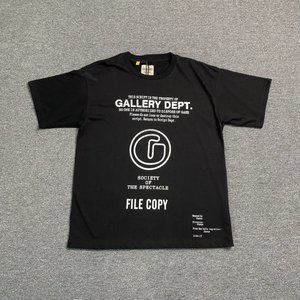 Gallery Black Short Sleeve Letter Print T-Shirt